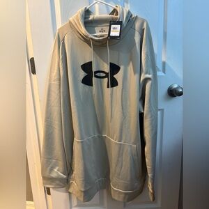 Under Armour Men's Hoodie - Tan with Black Logo